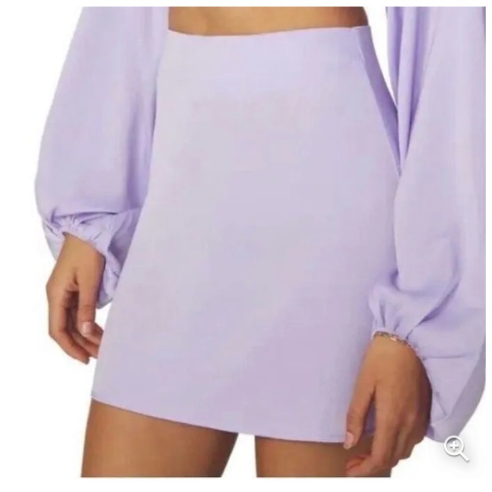 WeWoreWhat Mini Slip Skirt size S Satin Charmeuse Heather Purple NWT